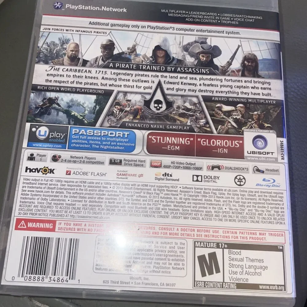 Assassin's Creed IV Black Flag Walmart Edition Sony PlayStation 3 2013